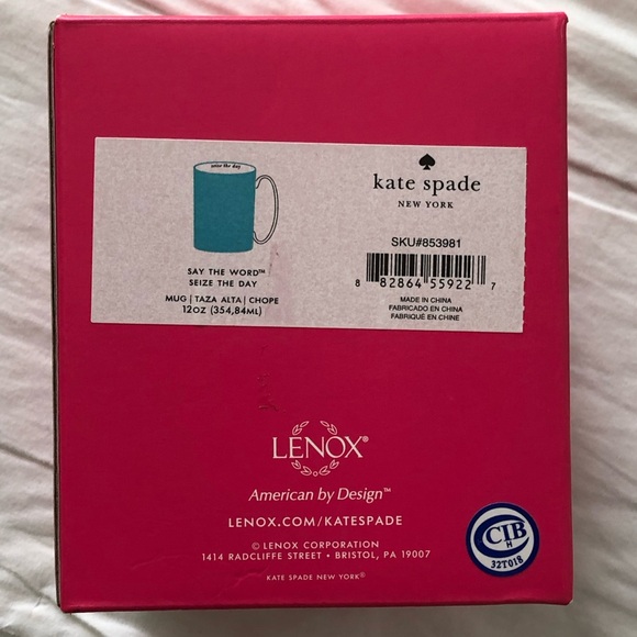 kate spade Other - Seize The Day mug